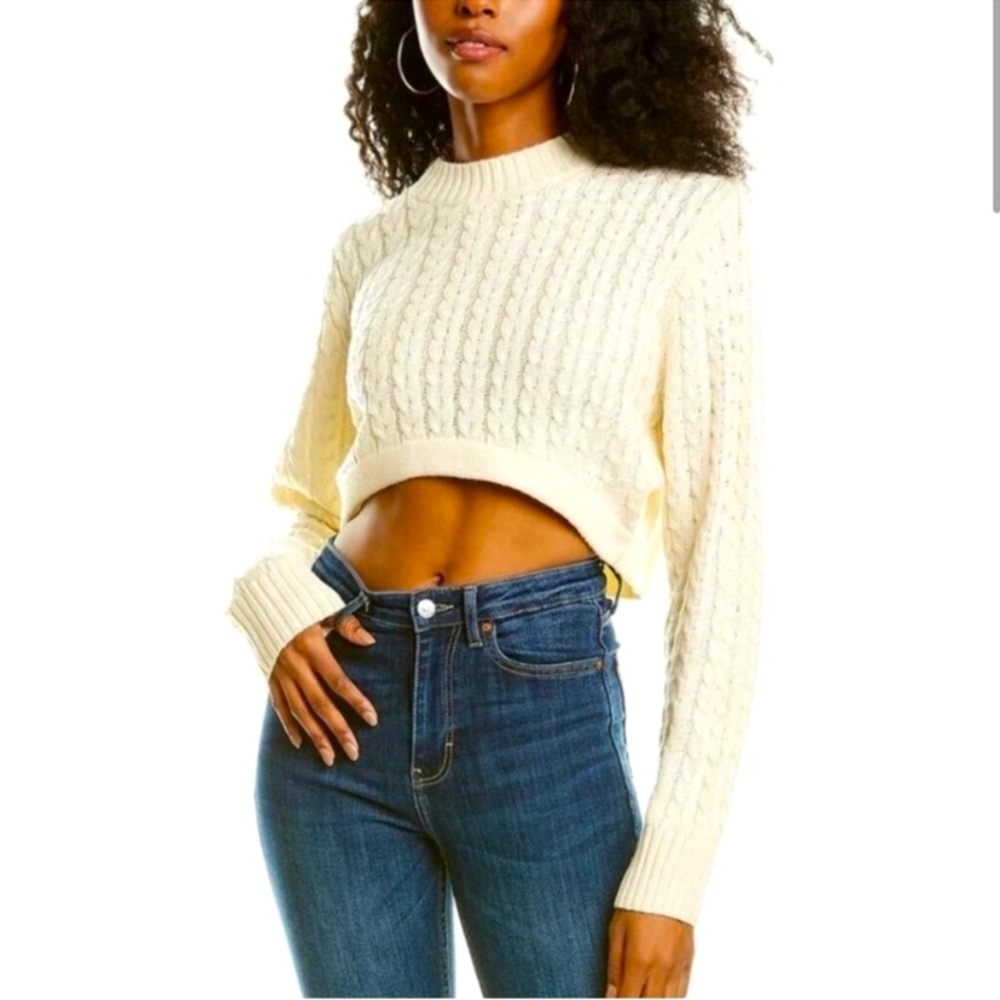 Danielle Bernstein Cropped mock neck sweater